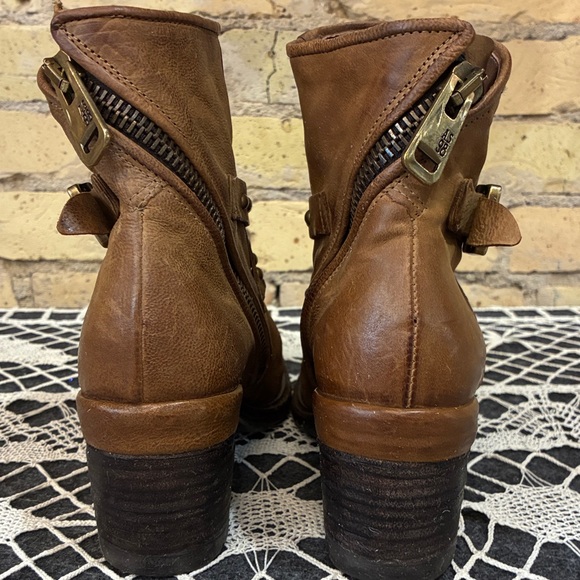 A,S 98 Jeffy Brown Leather Zipper Ankle Boot, 38 - Picture 4 of 8